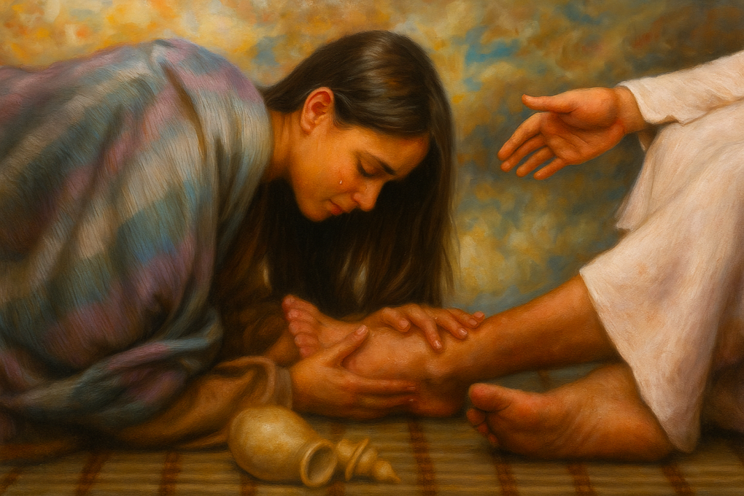 Wanita Menyeka Kaki Yesus